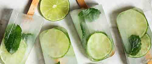 Gin and Tonic lollies infused with cucumber and mint