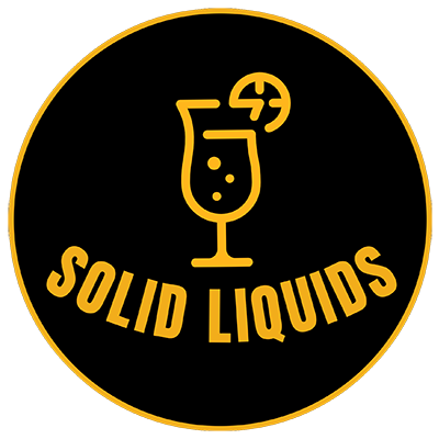 Solid liquids logo, showing a cocktail with the words 1550 to 2022 Gin